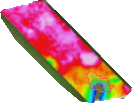 La zona de alerta delimitada sobre el NDVI
